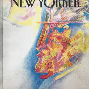 The NEW YORKER cover only - August 3, 1987 - Map of New York