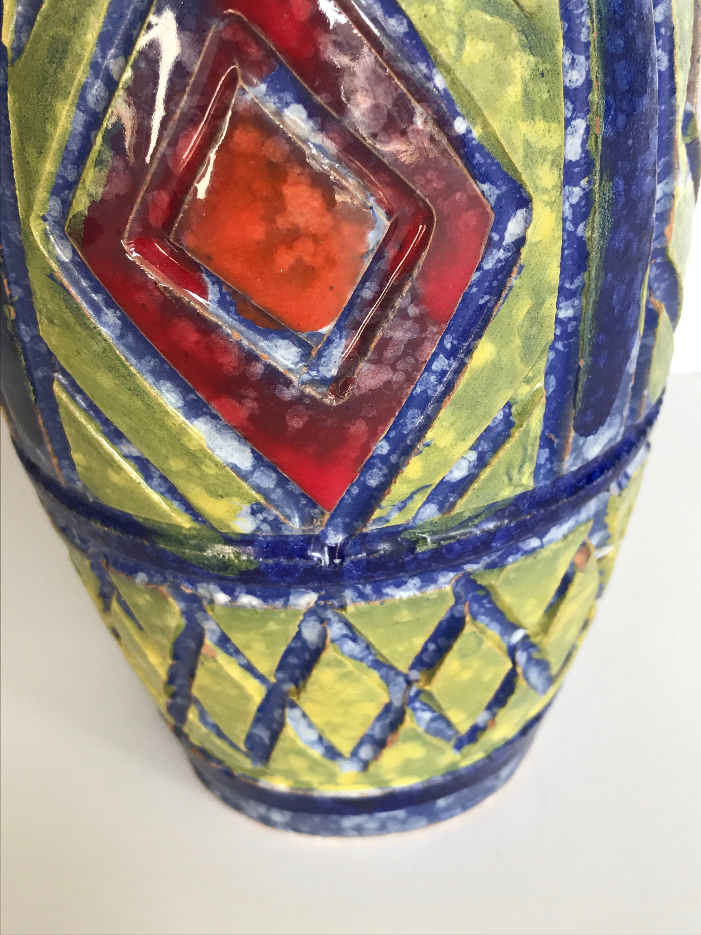 Vintage Mid Century Modern Italian Art Pottery Vase - Rossini? Lava ...