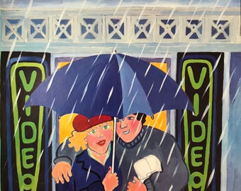 NEW YORKER Magazine omslag - 12 oktober 1987 - videouthyrning, kärlek, romantik