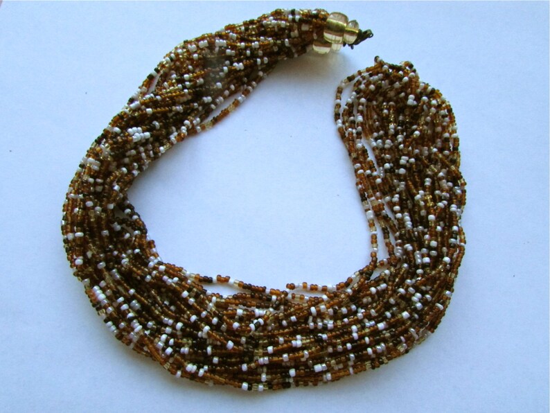 14-strand all-glass vintage seed bead necklace image 1