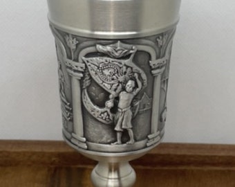 Vintage Pair of Collectible Tumasek Pewter - Wine Cups - Glasses