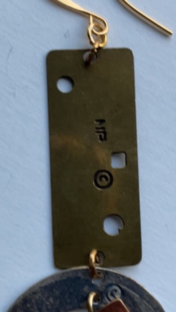 Stunning mixed metal geometric designed dangle ea… - image 8