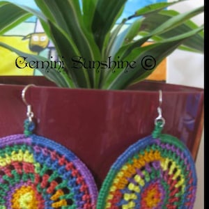 Crochet Earring Pattern, Hoop Earring Tutorial, Digital Download, PDF Pattern
