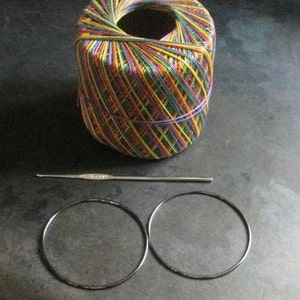 PDF Crochet Pattern, Rainbow Sol crochet earring, DIY tutorial image 2