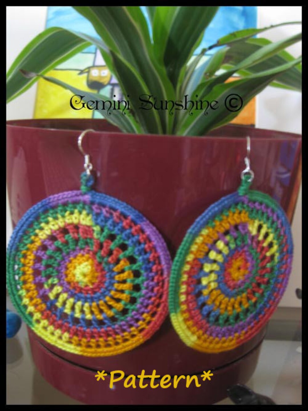 Crochet Hoop Earring Pattern, Tutorial (PDF Pattern) - Etsy