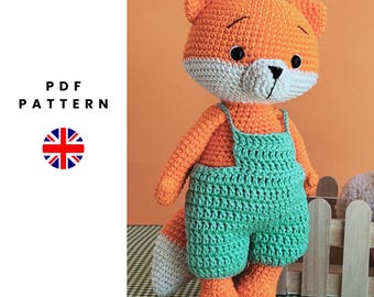 Fox stuffed animal, easy, amigurumi pattern, fox, crochet pattern, crochet toys, easy crochet pattern, crochet fox pattern, baby room decor