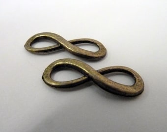 20 Bronze Infinity Charm Connector