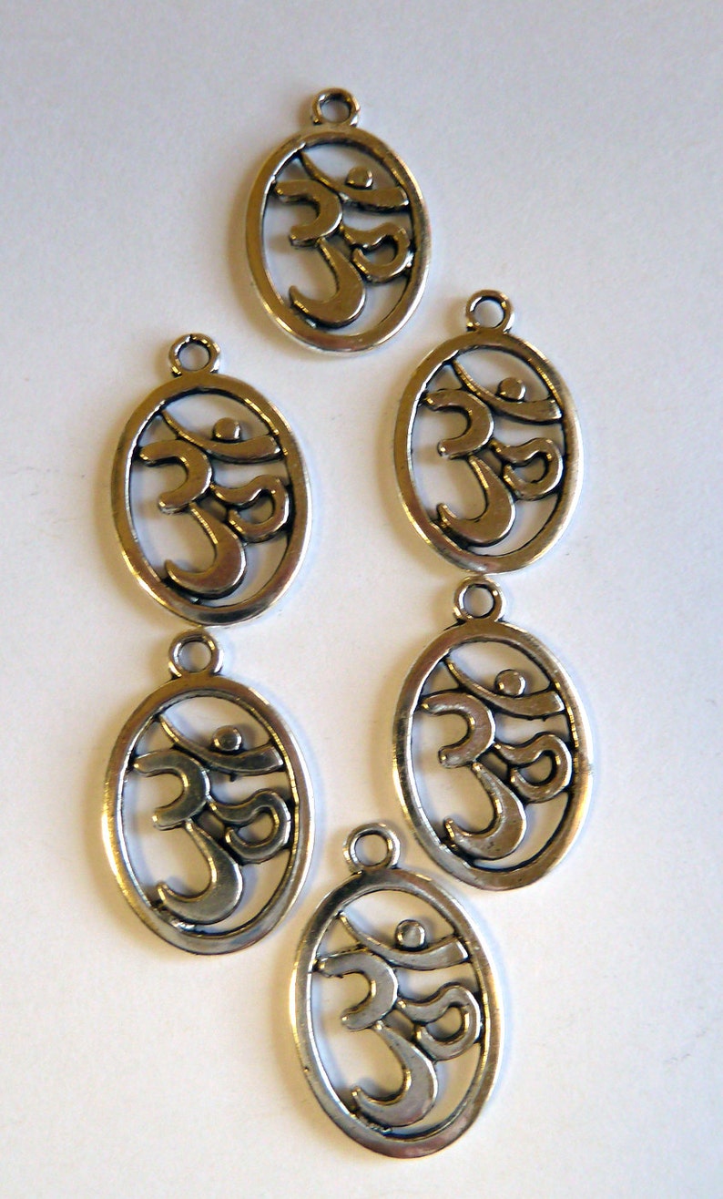 Om Silver Plated Charms image 1