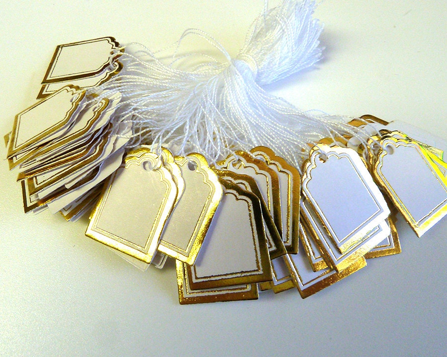 200 Gold Trim Jewelry Tags Etsy