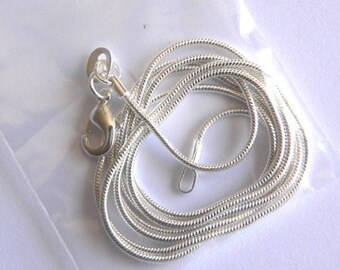 16 inch  Silver 3 mm snake chain necklace