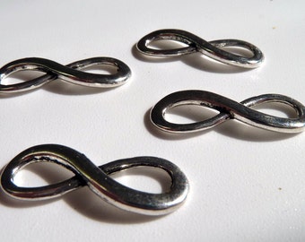 10 Silver Infinity Charm Connector