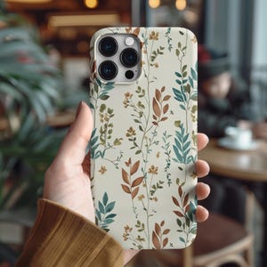 植物柄スマホケース：秋の葉をイメージした、スリムで保護性に優れたデザイン 画像 5