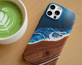 レッドウッド オーシャン スマホケース：海岸のアート、頑丈な保護