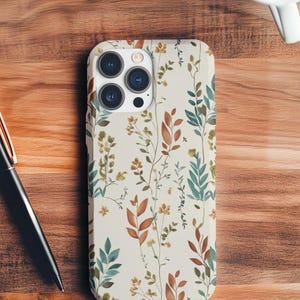 植物柄スマホケース：秋の葉をイメージした、スリムで保護性に優れたデザイン 画像 4