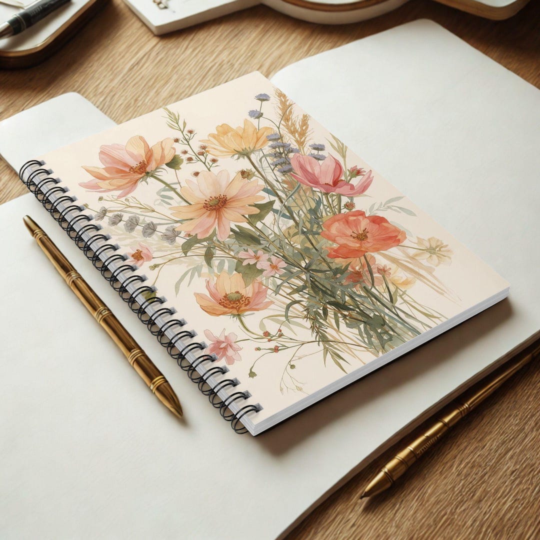 Floral Spiral Notebook, Writing Journal, Prayer Journal, Gratitude ...