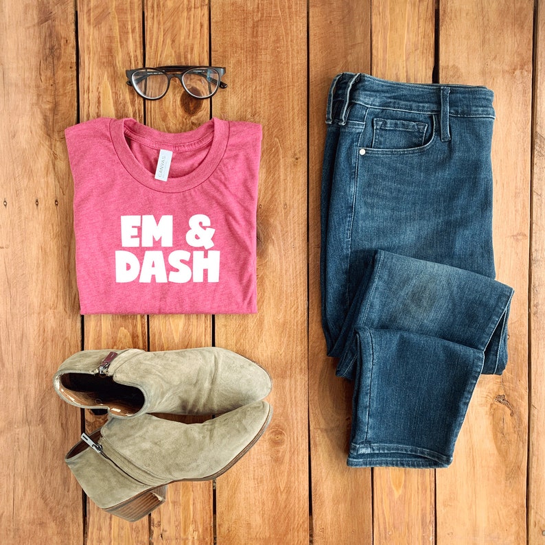 Bella Canvas 3001 Heather Raspberry Folded T-Shirt Mockup with Boots and Jeans Simple Feminine Mockup