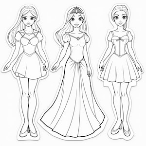 Paper Dolls Coloring Pages