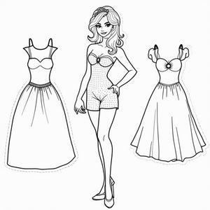 Paper Doll Cutouts Coloring Pages