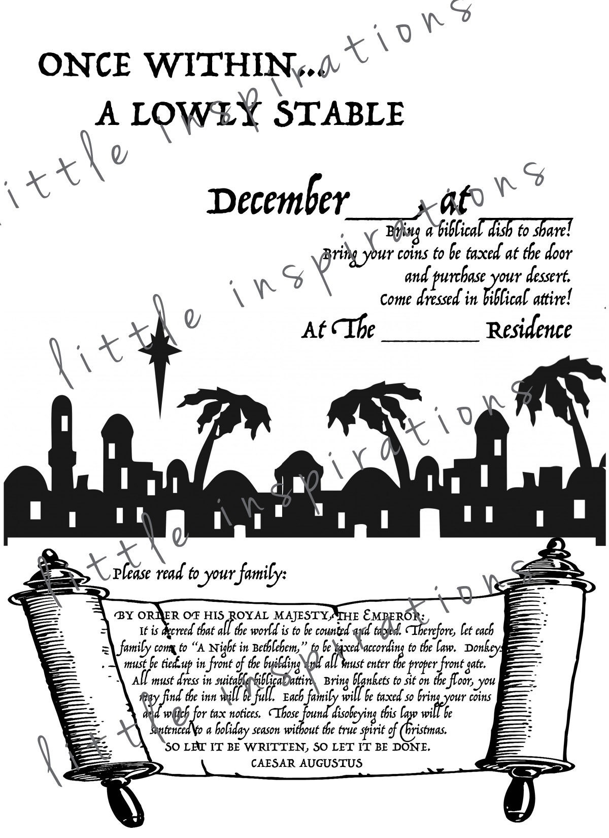 Night in Bethlehem Invitation
