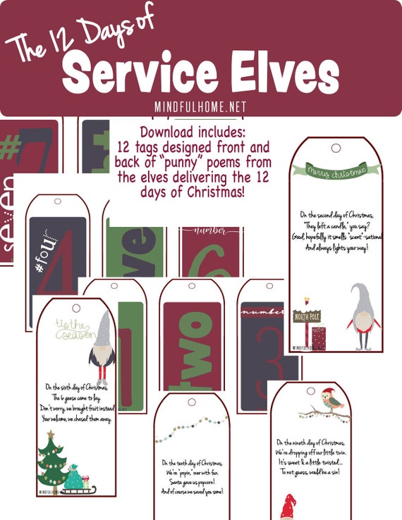 12 Days Of Christmas Service Neighbor Or Friend Secret Door Etsy