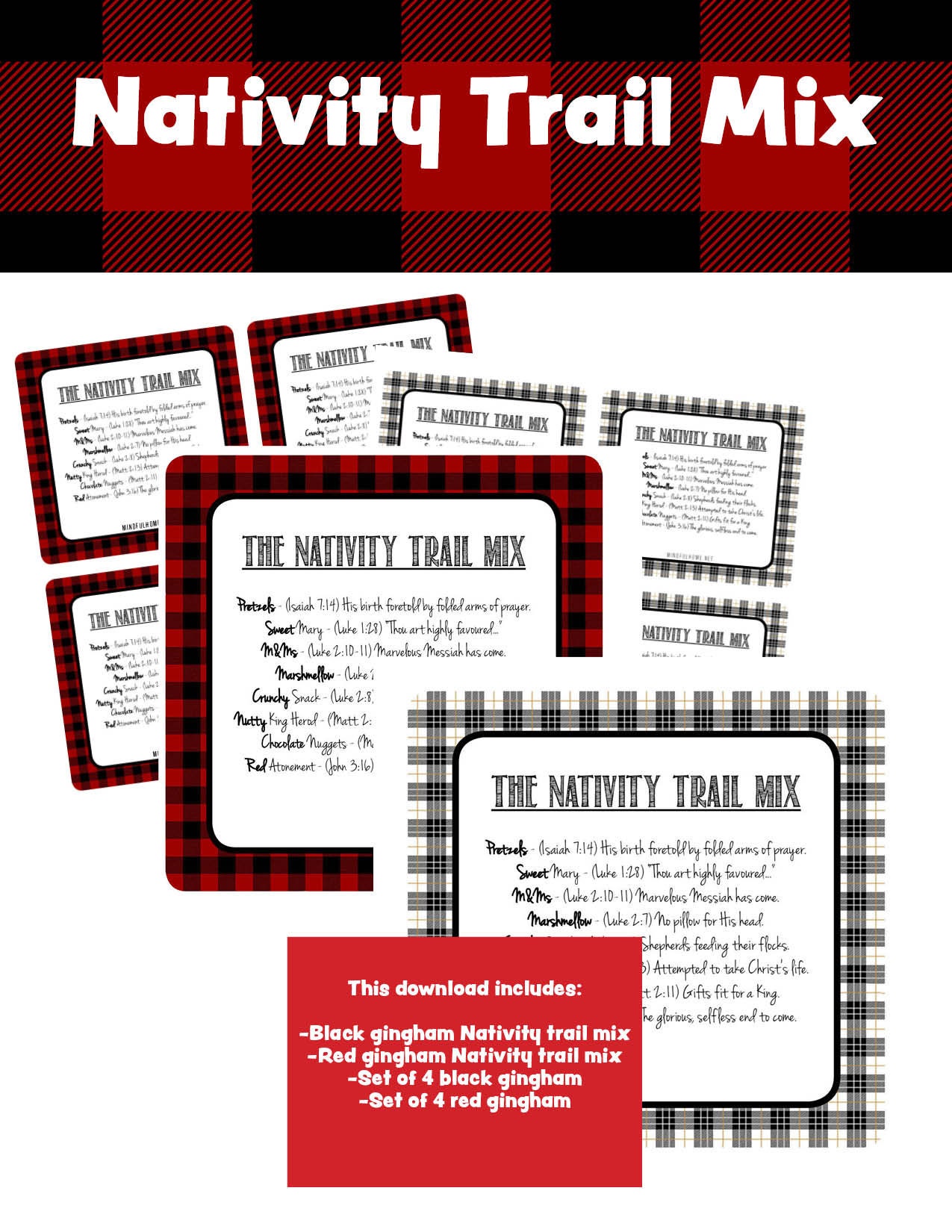 Nativity Trail Mix Gift Tag Poem Etsy