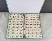 Vintage MahJong Tiles, Box Of Acrylic Tiles In Satin Box