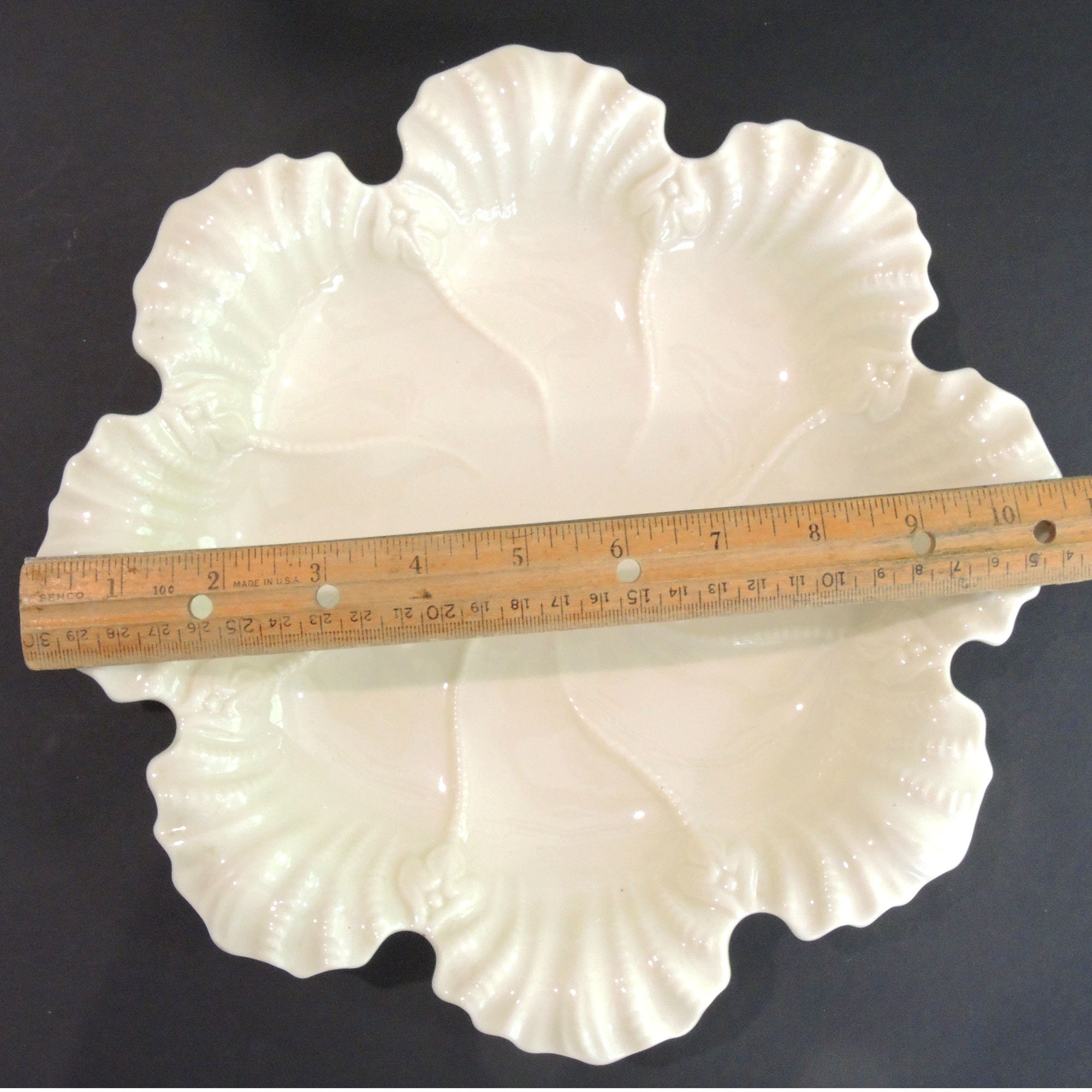 Vintage Scalloped Lenox Plate White On White Cream Porcelain Etsy