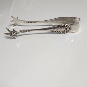 WALLACE 'ROSE' Sugar Tongs - Sterling Silver -1888 - 4 1/4" long