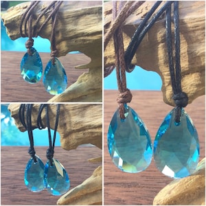 2x H2O Just Add Water Mermaid H20 Inspired Necklace Blue Style Crystal