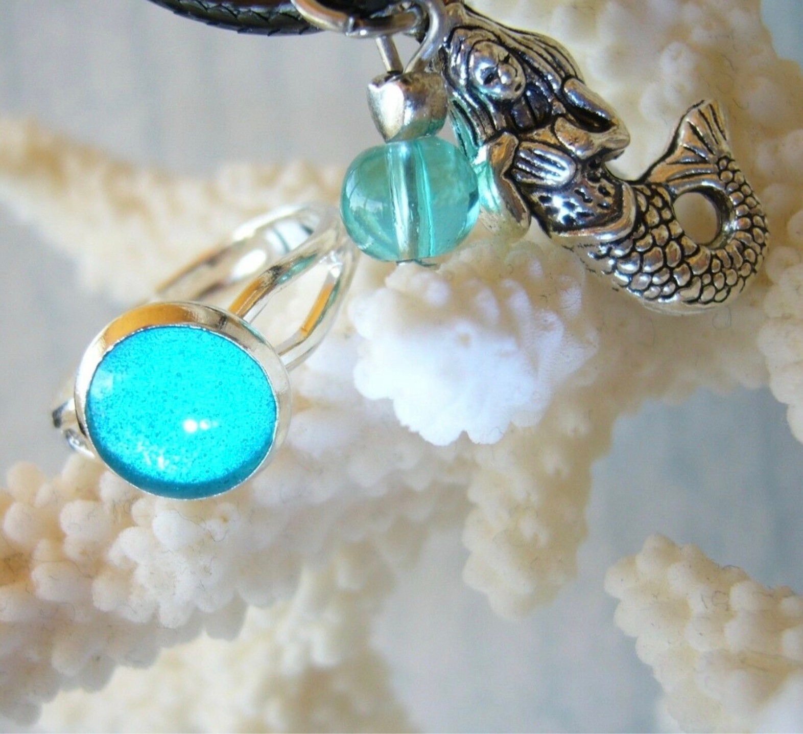 MAKO Mermaid Inspired Adjustable Mermaids Moon Pool Ring 