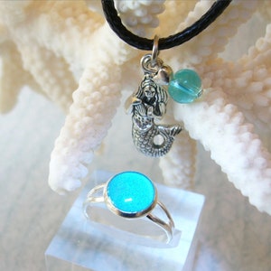 MAKO Mermaid Inspired Adjustable Mermaids Moon Pool Ring