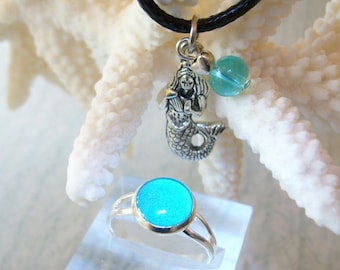 MAKO Mermaid Inspired Adjustable Mermaids Moon Pool Ring