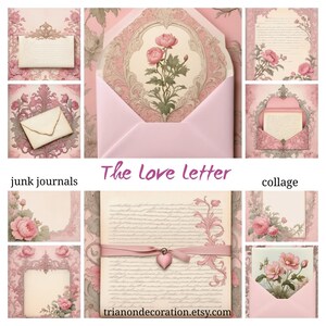 Revista basura artística La carta de amor n.º 1: paquete de 10 diseños de arte originales, efímeras vintage, descarga instantánea