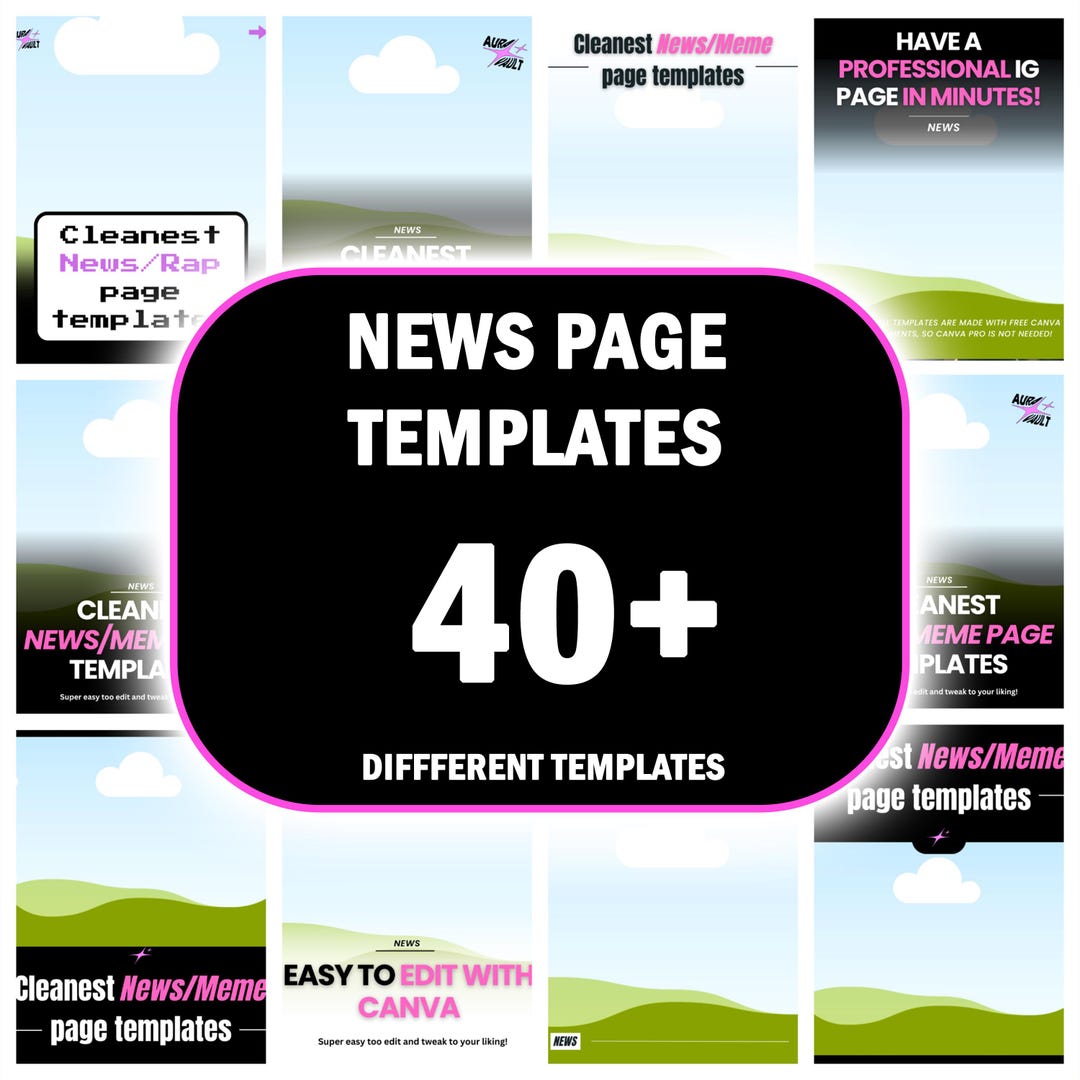INSTAGRAM New Page Templates | Meme Page Templates | Editable With ...