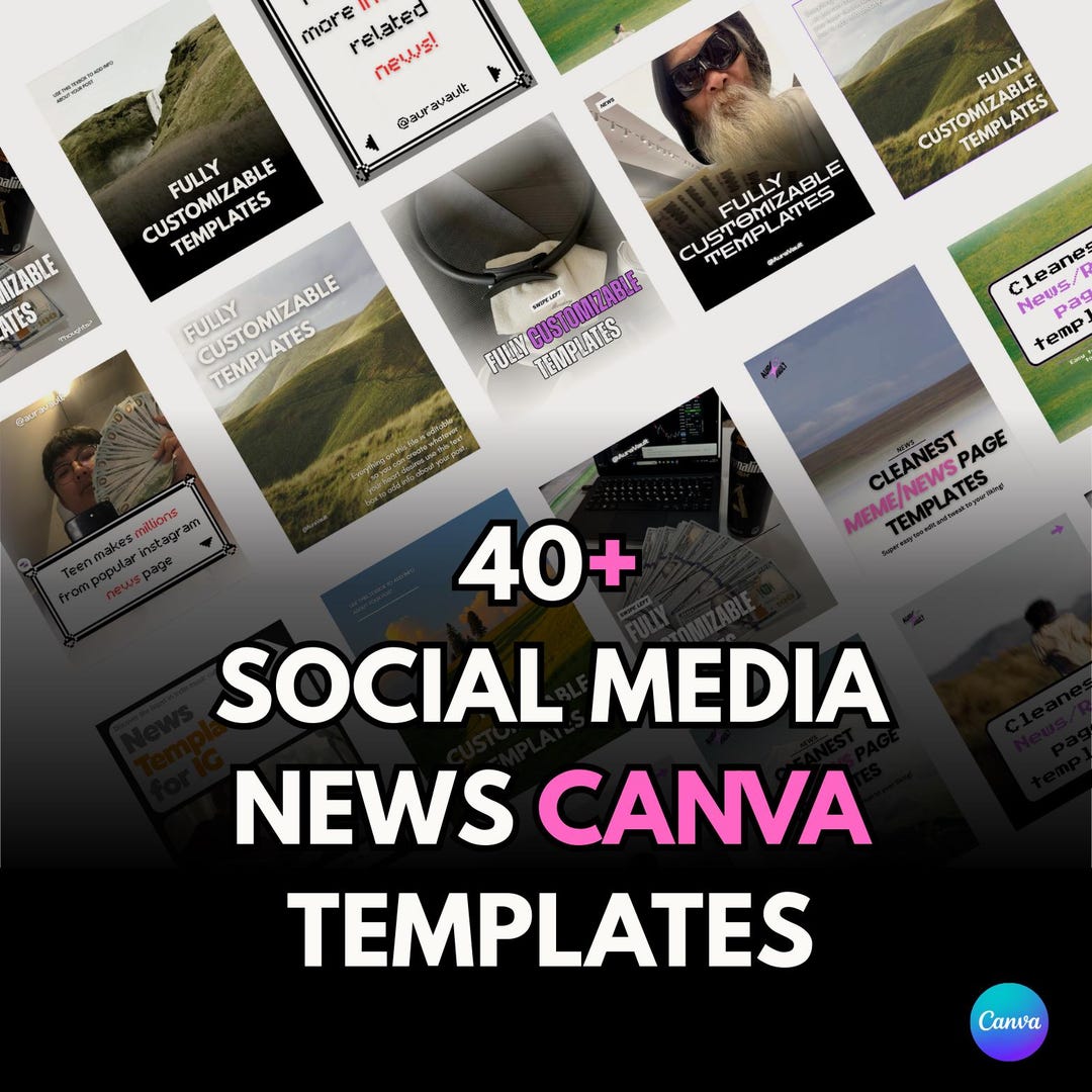 40+ Instagram News Post Templates Canva | Viral MEME News Page Kit ...