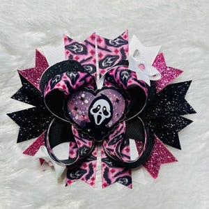 Ghostface inspired hair bow