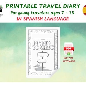 Diario de Viaje para Niños PDF | Cuaderno de Viaje Imprimible | Activiteiten voor vaccins | Diario Creativo para Viajar | Digitale download