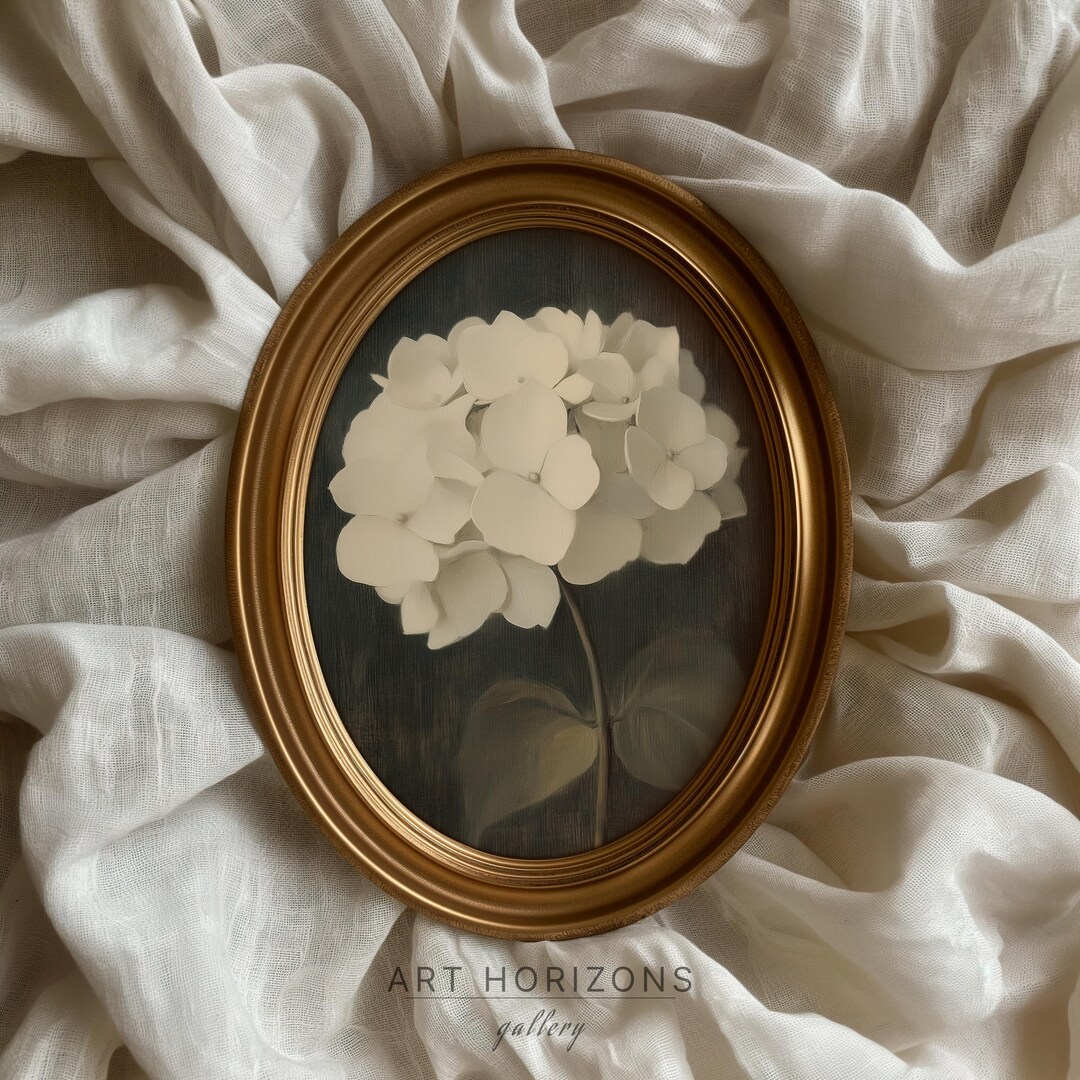 Antique Hydrangea Printable Wall Art Flower Oil Painting Floral Still ...