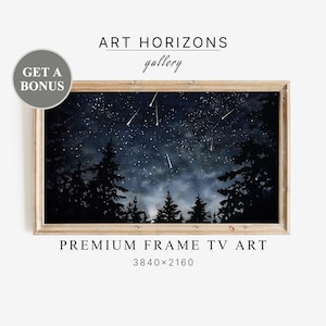 Stars Night Sky Frame TV Art, Vintage Night Life Samsung Frame TV Art, Galaxy Milky Way Art Digital Download, Dark Oil Painting Decor | TV68