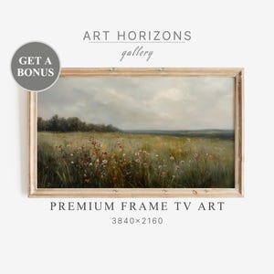 Samsung Frame TV Art Summer Wildflowers Field Flowers Vintage Oil Painting Spring Farmhouse Cottage Meadow Floral Cottage Screen art | TV196