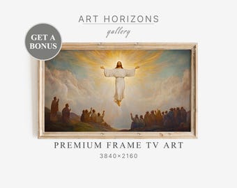 Jesús Resurrección Pintura al óleo Pascua Marco TV Arte Primavera Digital Religioso Cristianismo Cruz Cristiana Religiosa Descarga instantánea / TV105