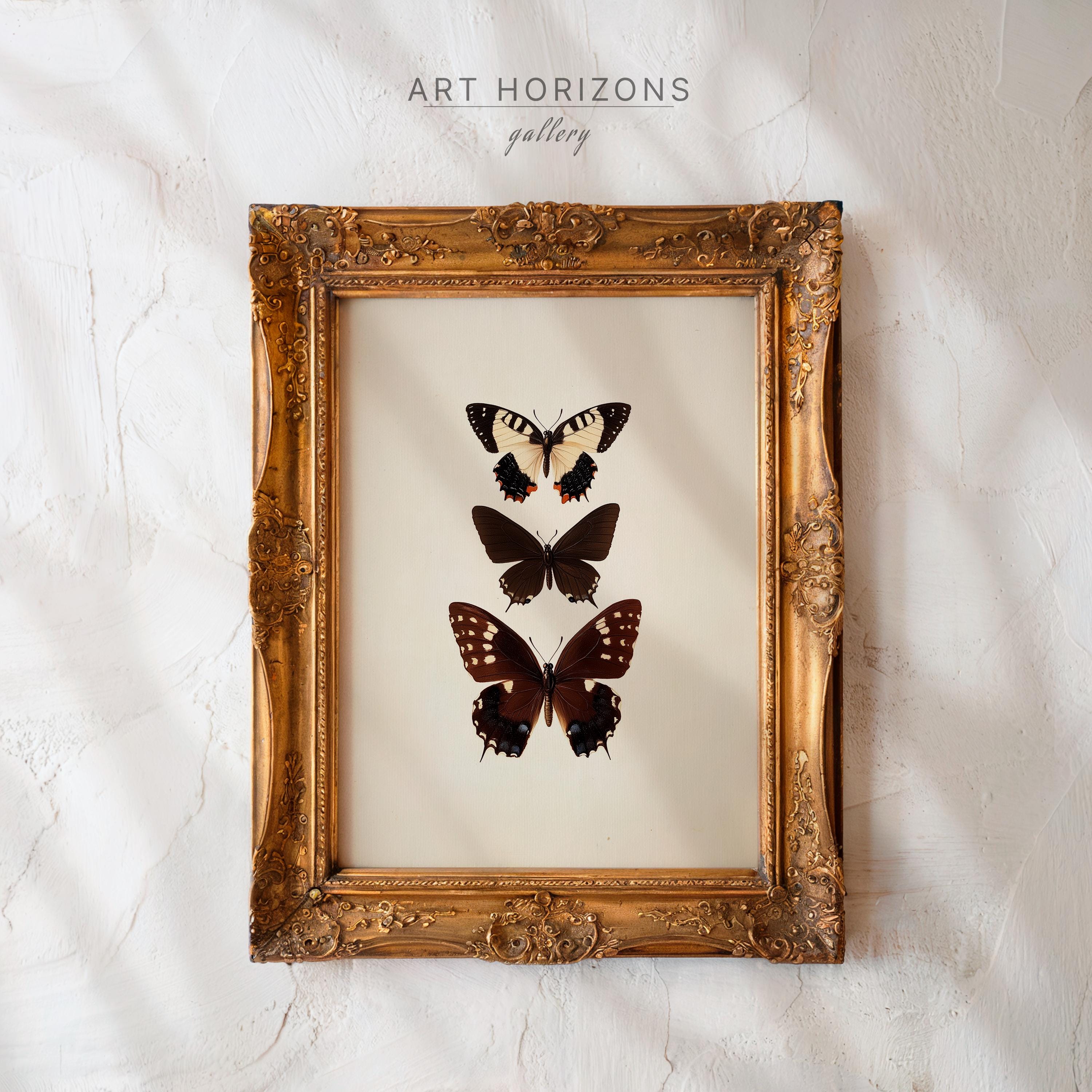 Vintage Butterfly Print Art Cottagecore Neutral Antique Moth Printable ...