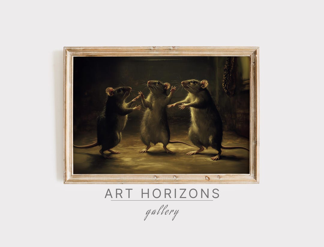 Antique PRINTABLE Rats Oil Painting Print Renaissance Wall Art Weird ...