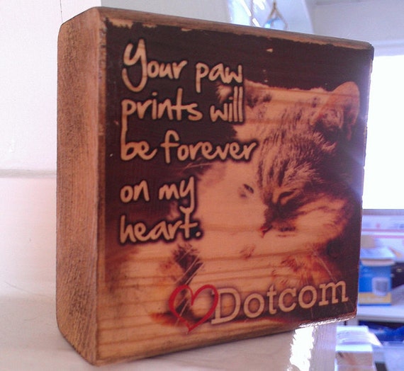 Items similar to Custom Pet Remembrance Block Photo Block Image transferred to wood / photo