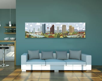 NUMBERED EDITION - Calgary Skyline Canvas | A Unique Take on Alberta's Calgary City Landmarks and Surrounding Area