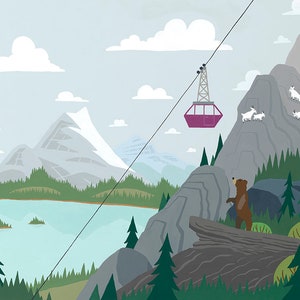 Rocky Mountain A peaceful scenic image of a Gondola in the Rockies image 3