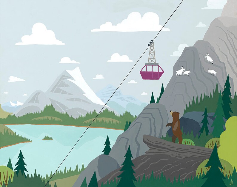 Rocky Mountain A peaceful scenic image of a Gondola in the Rockies image 3