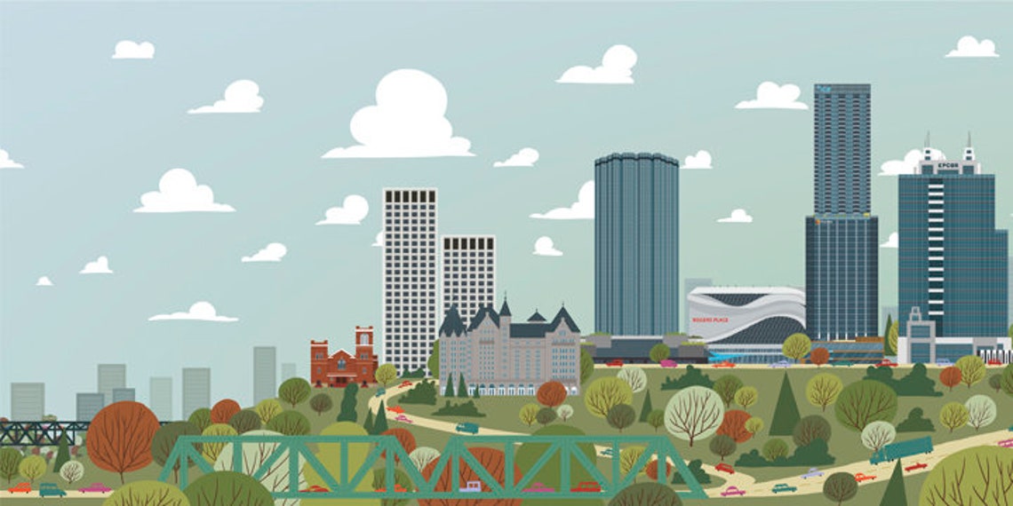 NUMBERED EDITION Edmonton Skyline Canvas A Unique Take on Etsy Canada
