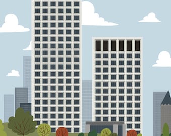 Edmonton - Telus Towers | A Unique Take on Alberta's Capital City Landmarks and Surrounding Area