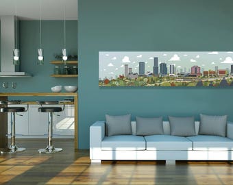 NUMBERED EDITION - 2017 Edmonton Skyline 2nd Edition Canvas | A Unique Take on Alberta's Capital City Landmarks and Surrounding Area